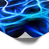 Elektrische neon Blue Tesla Coil Lightning Poster (Hoek)