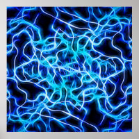 Elektrische neon Blue Tesla Coil Lightning