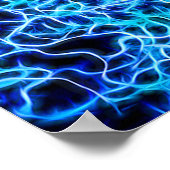 Elektrische neon Blue Tesla Coil Lightning Poster (Hoek)