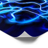 Elektrische neon Blue Tesla Coil Lightning Poster (Hoek)