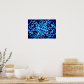 Elektrische neon Blue Tesla Coil Lightning Poster (Keuken)