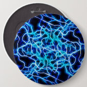 Elektrische neon Blue Tesla Coil Lightning Ronde Button 6,0 Cm (Voorkant /achterkant)
