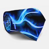 Elektrische neon Blue Tesla Coil Lightning Stropdas (Opgerold)