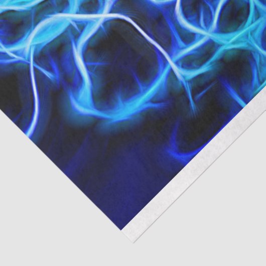 Elektrische neon Blue Tesla Coil Lightning Tissuepapier (Detail)