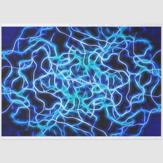 Elektrische neon Blue Tesla Coil Lightning Tissuepapier (Voorkant)