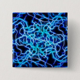 Elektrische neon Blue Tesla Coil Lightning Vierkante Button 5,1 Cm