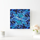 Elektrische neon Blue Tesla Coil Lightning Vierkante Klok (Huis)