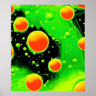 Elektrische Neon Bubble Dance Poster