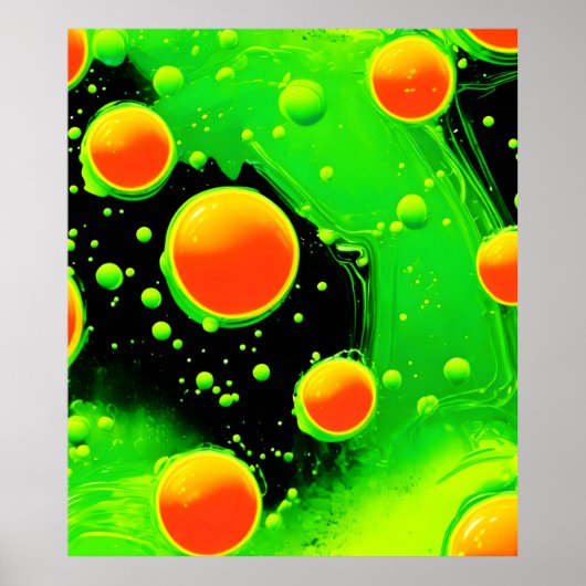 Elektrische Neon Bubble Dance Poster (Voorkant)