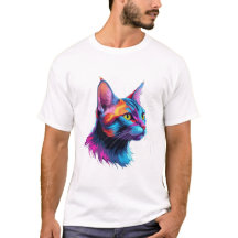 Elektrische Neon Cat – Artsy Kleurrijk Huisdier Po