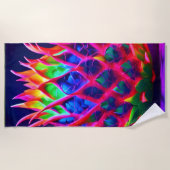 Elektrische Neon Dragon Fruit Strandlaken (Voorkant)