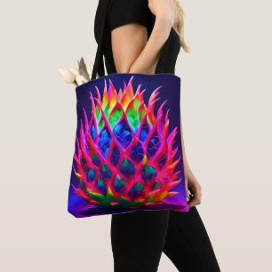 Elektrische Neon Drakenfruit Tote Bag