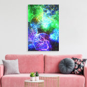 Elektrische Neon Energie Fractale Kunst Canvas Afdruk (Insitu (Woonkamer))