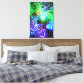 Elektrische Neon Energie Fractale Kunst Canvas Afdruk (Insitu (Slaapkamer))