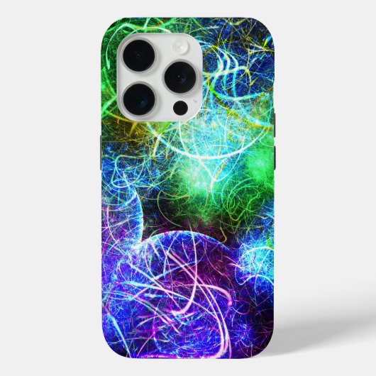 Elektrische Neon Energie Fractale Kunst Case-Mate iPhone Case (Achterkant)