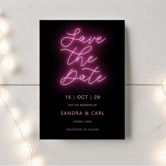 Elektrische Neon Glow Light bespaart de datum Kaart