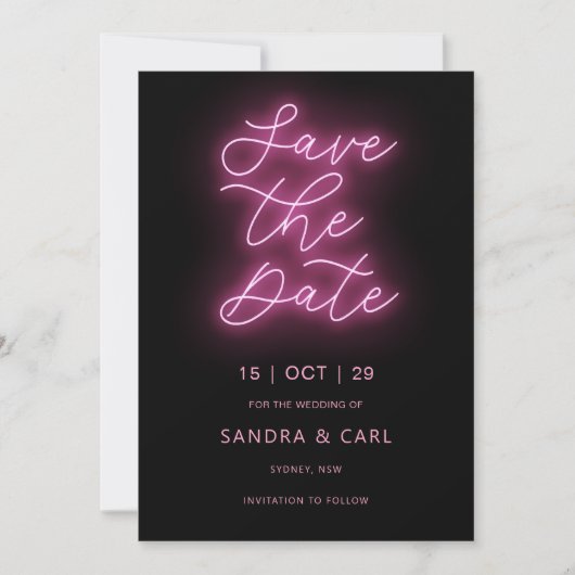 Elektrische Neon Glow Light bespaart de datum Kaart (Voorkant)