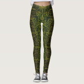 Elektrische Neon Gold-Leggings - Koel Leggings (Voorkant)