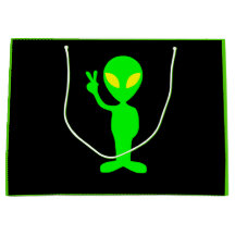 Elektrische Neon Green & Black Alien Peace Gift Ba