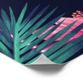 Elektrische Neon Pink Tropical Welkom Birthday Poster (Hoek)