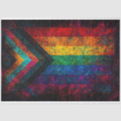 Elektrische Neon Progressieve Pride Flag Decoupage Tissuepapier (Voorkant)