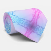 Elektrische Neon Roze Blauwe Pastel Trans Pride Pl Stropdas (Opgerold)