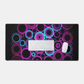 Elektrische Neon Synthwave Circulaire Matrix Gamer Bureaumat (Keyboard & Muis)