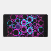 Elektrische Neon Synthwave Circulaire Matrix Gamer Bureaumat (Voorkant)