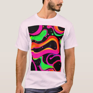 Elektrische Neon Vloeistof Spatten T-shirt