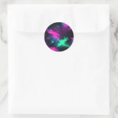 Elektrische neongloed ronde sticker (Tas)