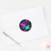 Elektrische neongloed ronde sticker (Envelop)