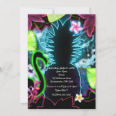 Elektrische Neonlichten Ananas Feest Uitnodiging (Achterkant)