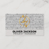 Elektrische netsnoer Logo | Brick Wall Visitekaartje (Voorkant)