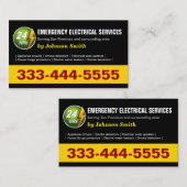 Elektrische noodhulpdienst van 24 uur - twee zijka visitekaartje (Voorkant / Achterkant)