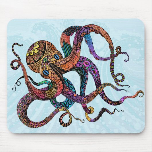 Elektrische octopus Mousepad Muismat (Voorkant)