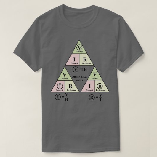 Elektrische-ohms-rechtsformule driehoek voor elekt t-shirt (Design voorkant)