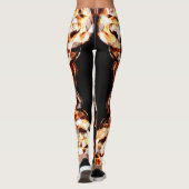 Elektrische oranje vuurvlammen met dunne driehoek leggings (Achterkant)