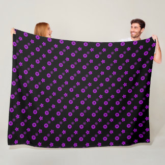 Elektrische paarse bloemdruk fleece deken