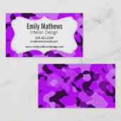 Elektrische Paarse Camo; Camouflage Visitekaartje (Voorkant / Achterkant)