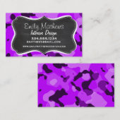 Elektrische Paarse Camo;  krijtbordlook Visitekaartje (Voorkant / Achterkant)