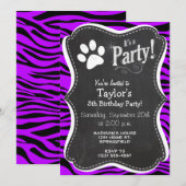 Elektrische Paarse zebrastrepen; pootprint Kaart (Voorkant / Achterkant)