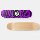 Elektrische Paarse zebrastrepen; pootprint Skateboard (Horizontaal)