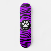 Elektrische Paarse zebrastrepen; pootprint Skateboard (Voorkant)