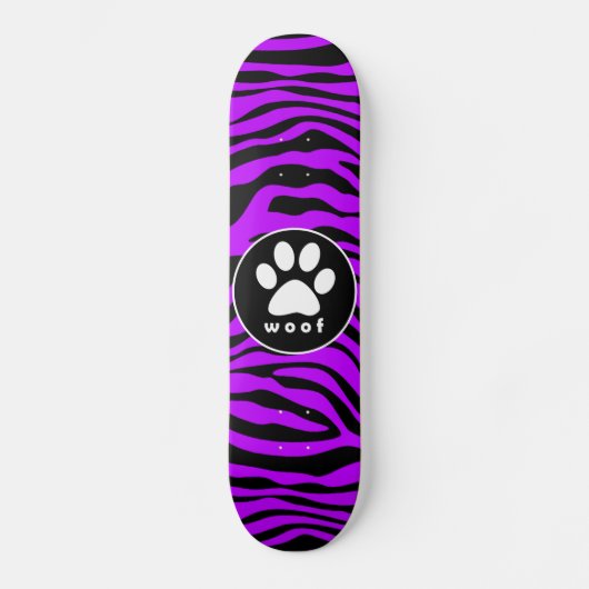 Elektrische Paarse zebrastrepen; pootprint Skateboard (Voorkant)