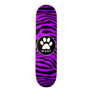 elektrische Paarse Zebrastripes; Afdrukken Paw Skateboard