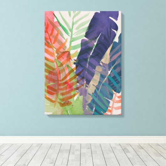 elektrische palmen canvas afdruk (Insitu (Houten vloer))