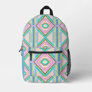 Elektrische Pastel Droom Kaleidoscoop Bedrukte Rugzak