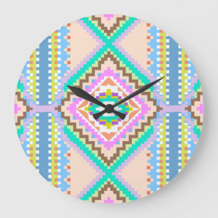 Elektrische Pastel Droom Kaleidoscoop Grote Klok