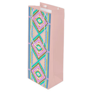 Elektrische Pastel Droom Kaleidoscoop Wijn Cadeautas