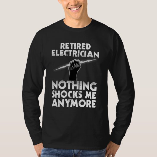 Elektrische pensionering mannen in ruste verkozen t-shirt (Voorkant)